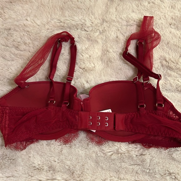 Victoria’s Secret Dream Angels balconet push up bra 32b  red burgundy - Picture 5 of 8
